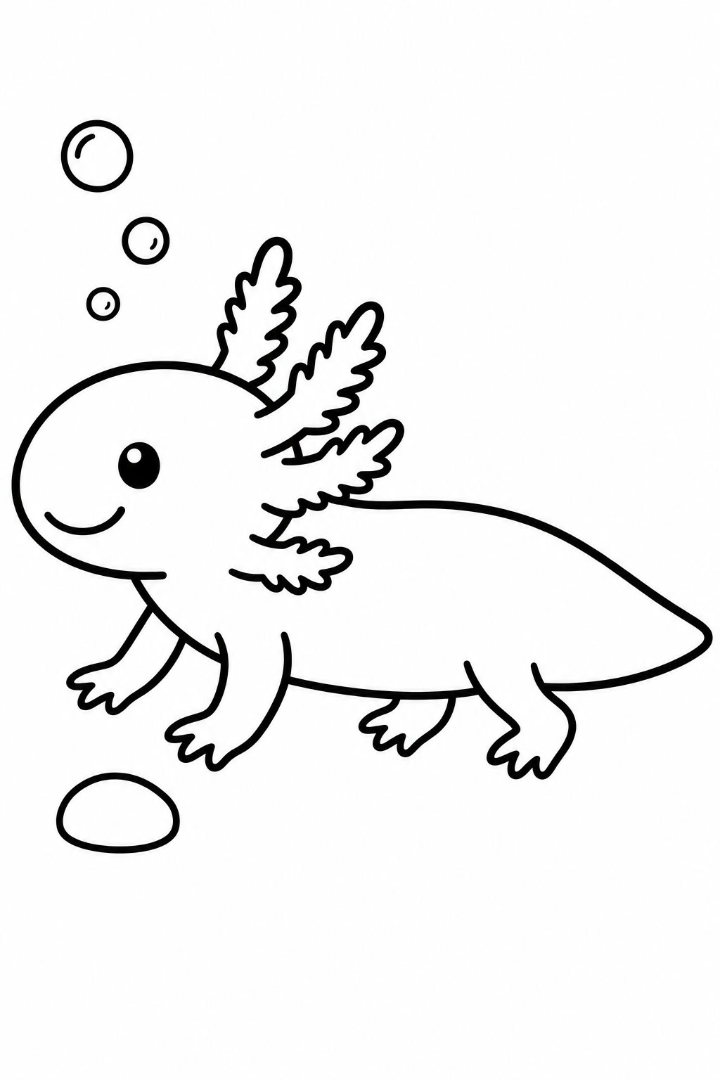 Axolote simples para colorir para colorir