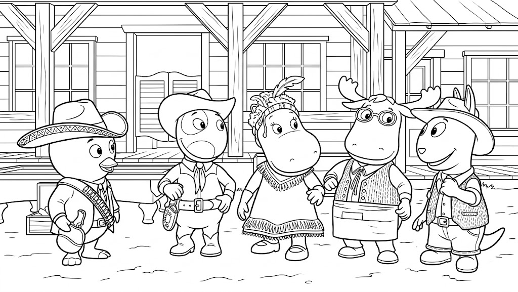 Backyardigans de cowboy para colorir para colorir