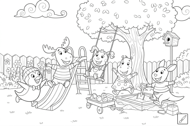 Backyardigans no parque para colorir para colorir