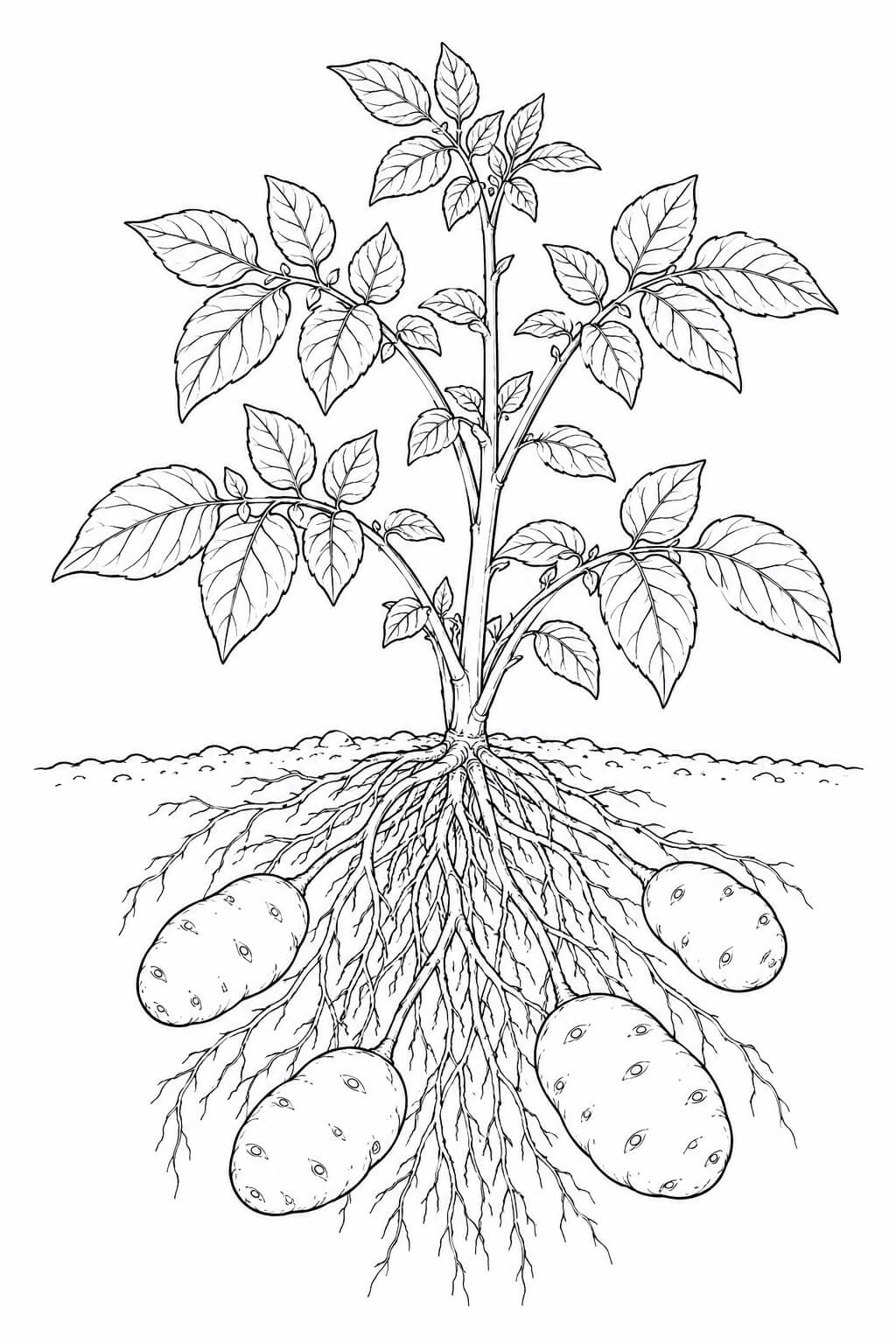 Pe de batata realista para colorir para colorir
