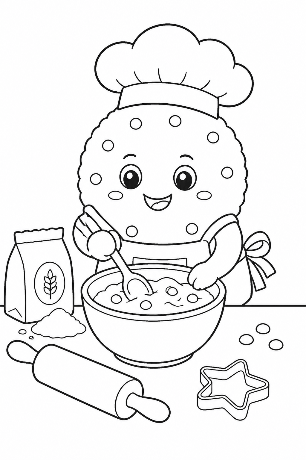 Biscoito chef para colorir para colorir