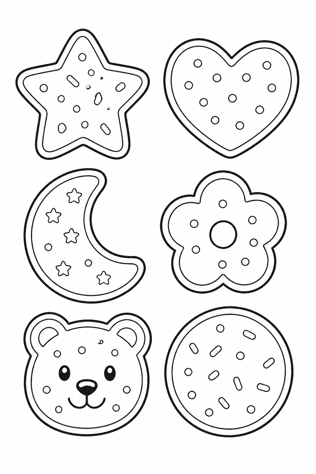 Biscoitos de formatos para colorir para colorir