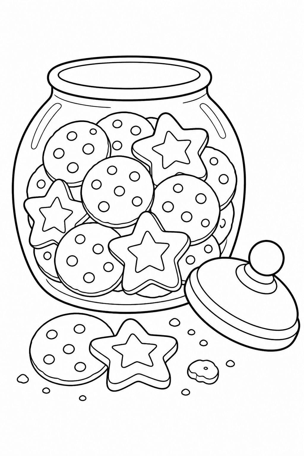 Pote de biscoitos para colorir para colorir