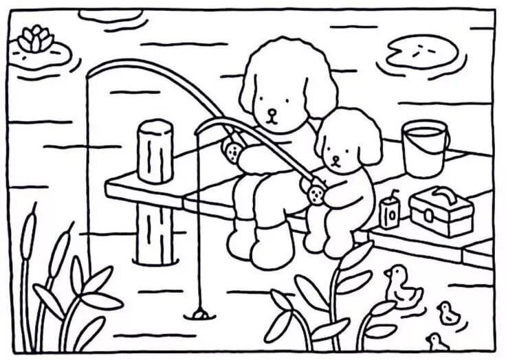 Bobbie goods pescando para colorir para colorir