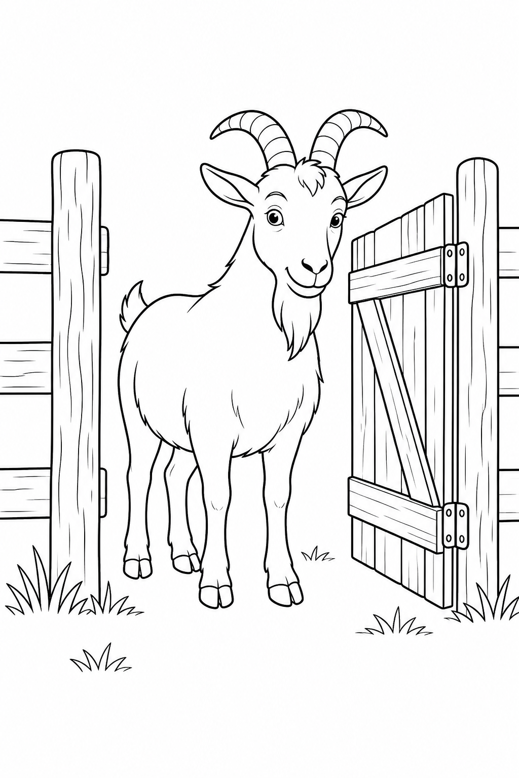Bode na cerca para colorir para colorir