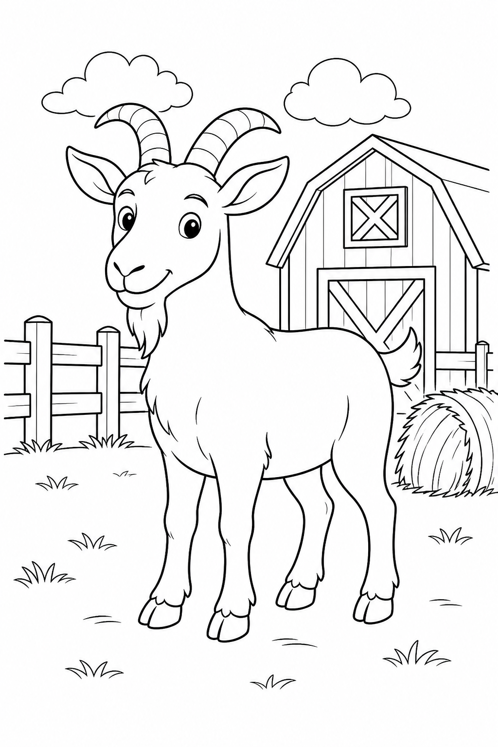 Bode na fazenda para colorir para colorir