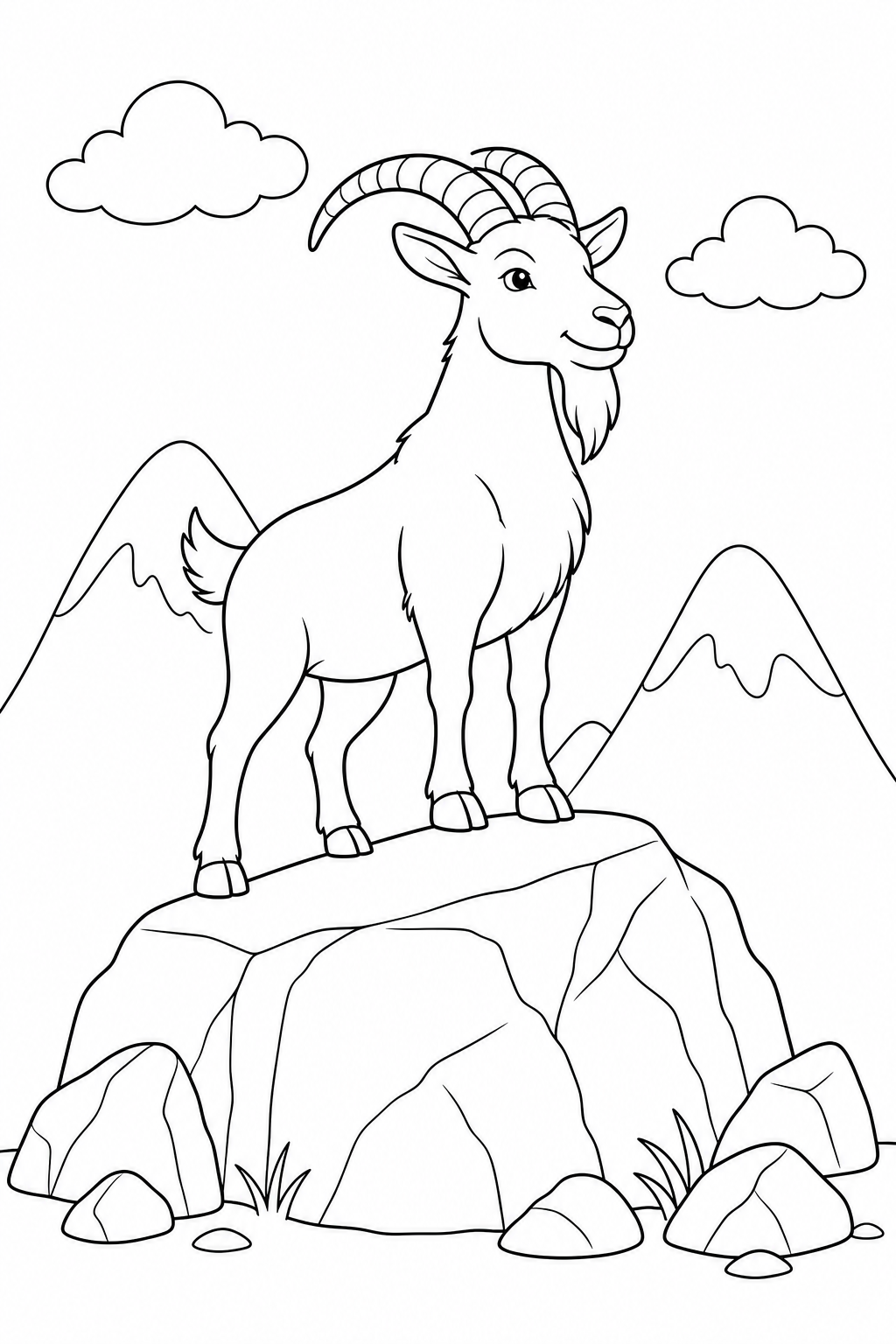 Bode na montanha para colorir para colorir