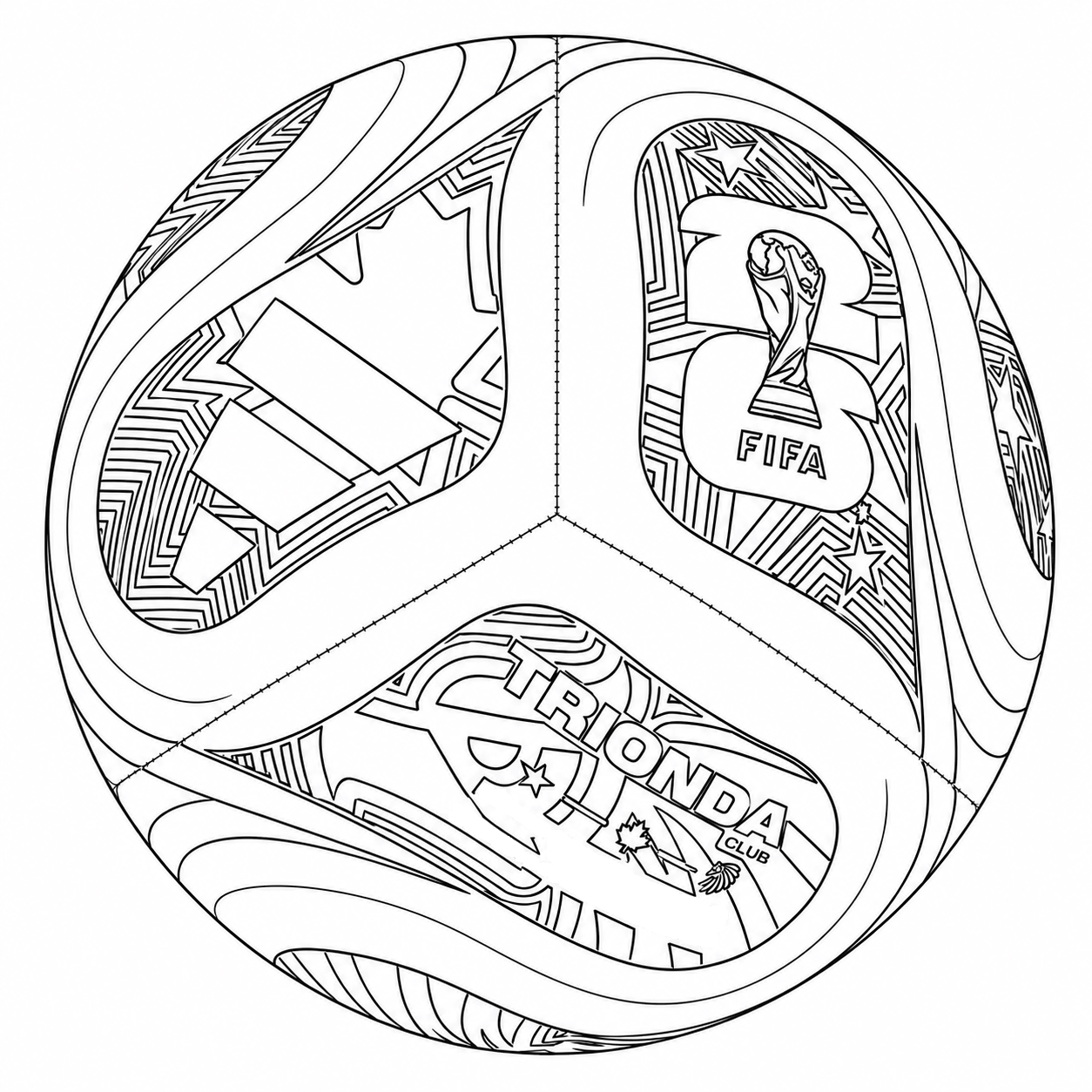 Bola copa do mundo 2026 para colorir para colorir