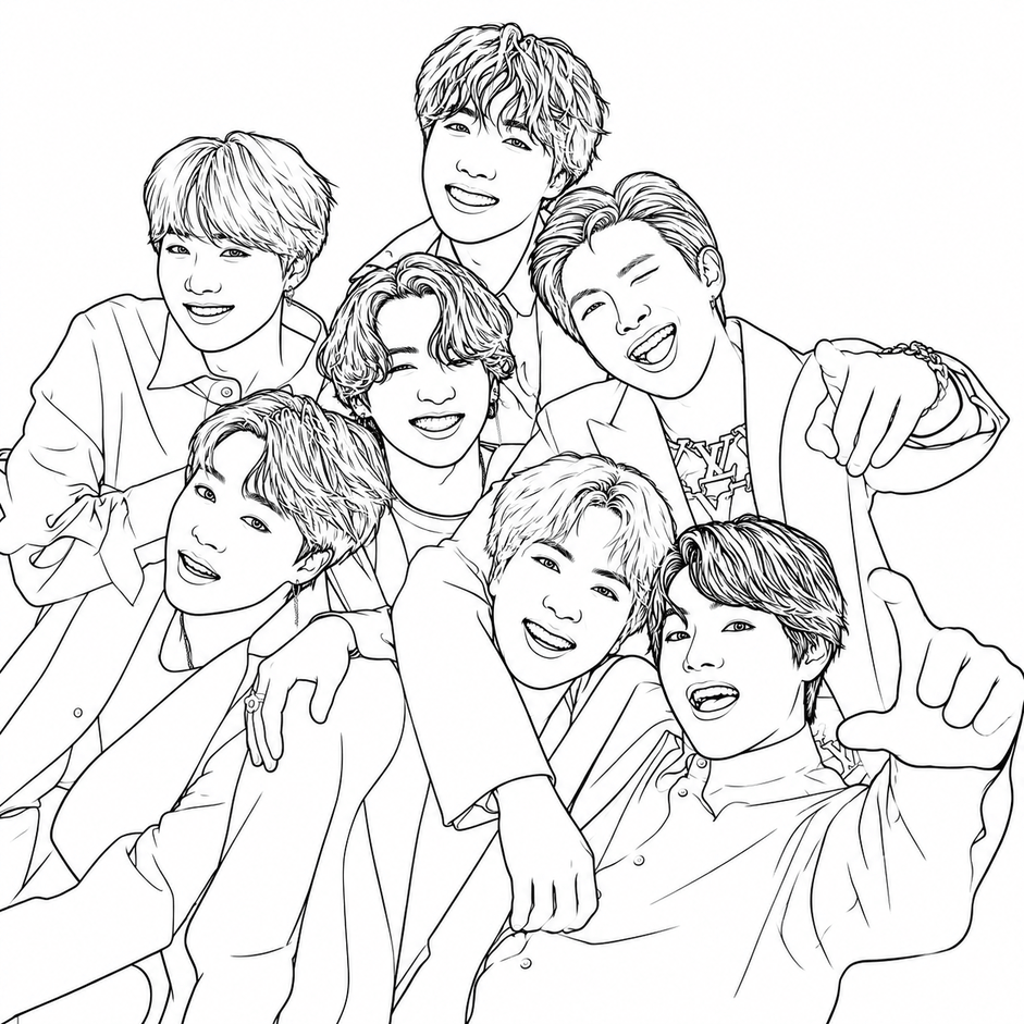 Bts realista para colorir para colorir