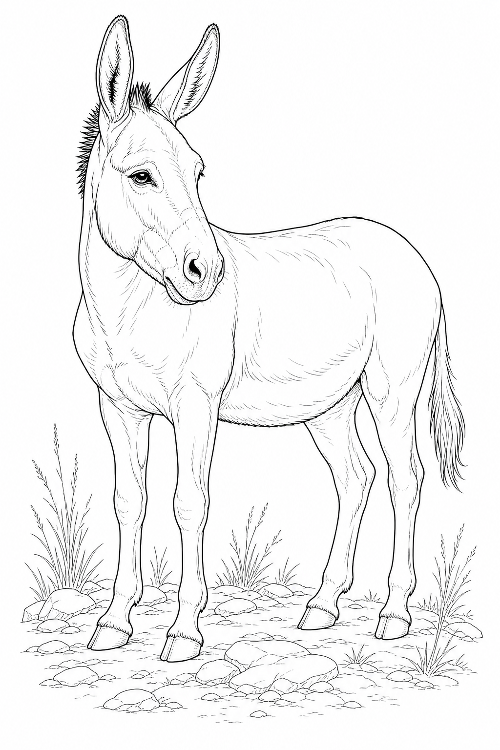 Burro realista para colorir para colorir