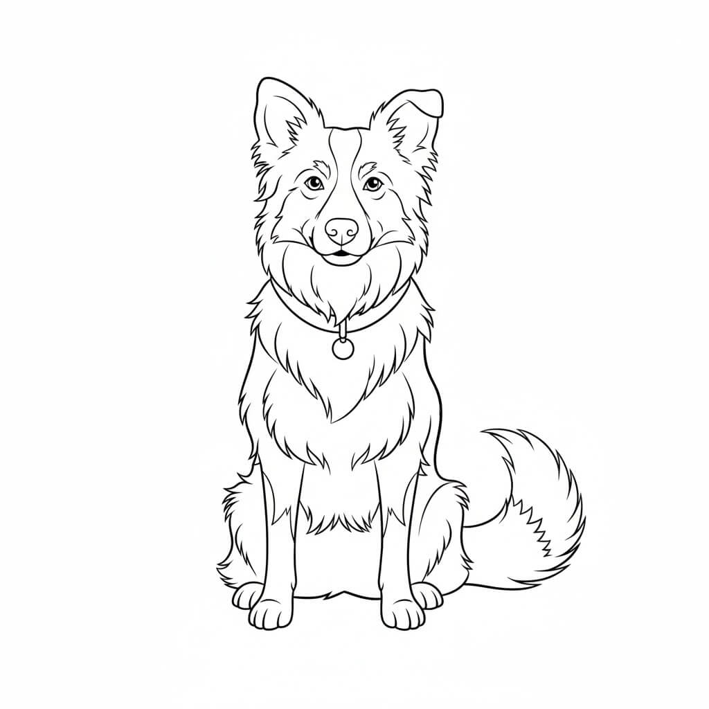 Cachorro border collie para colorir para colorir