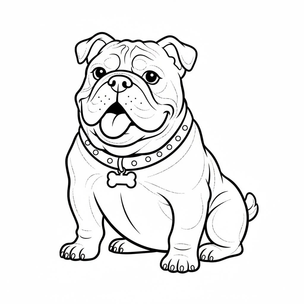 Cachorro buldogue para colorir para colorir