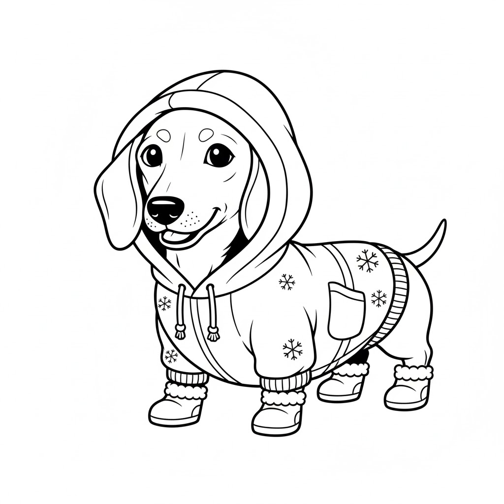 Cachorro inverno para colorir para colorir