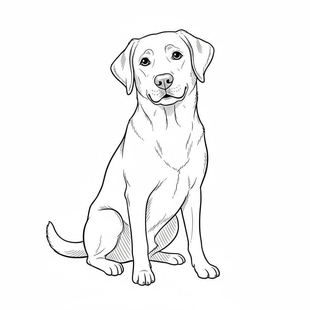 Cachorro labrador para colorir para colorir