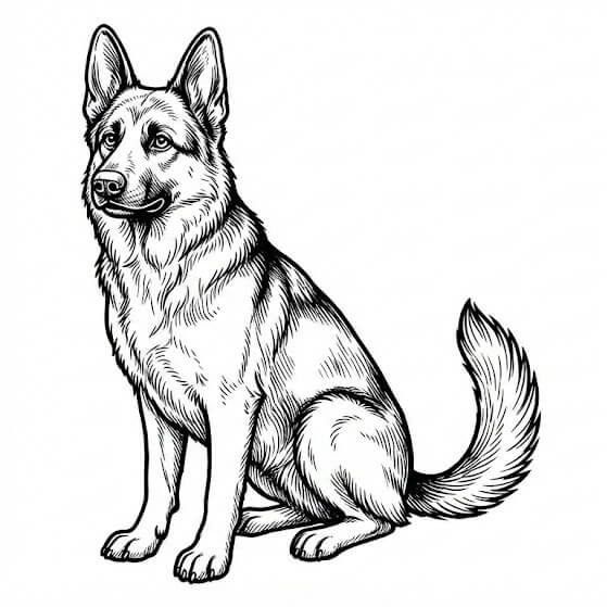 Cachorro pastor alemao para colorir para colorir