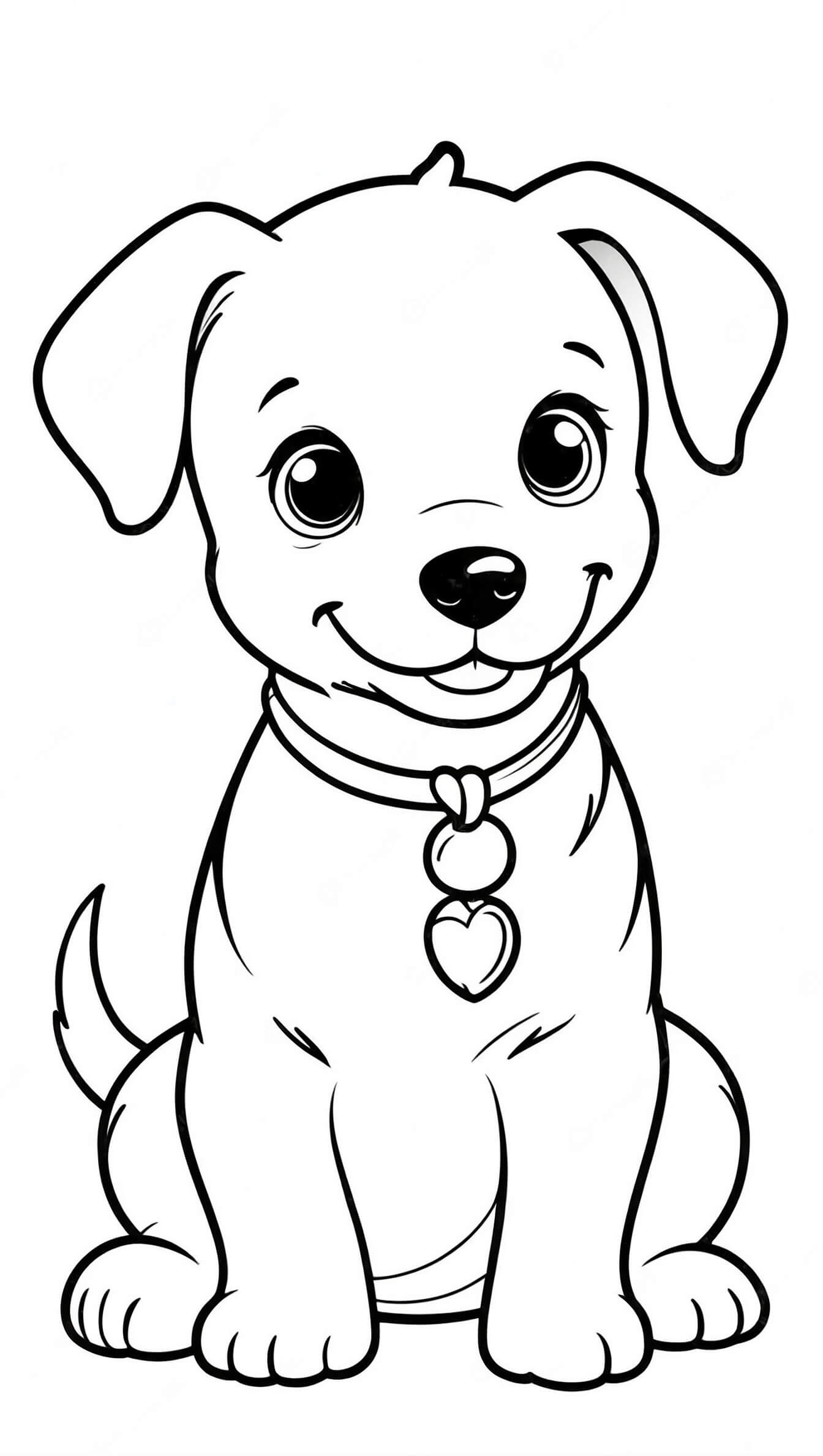 Cachorro simpatico para colorir para colorir