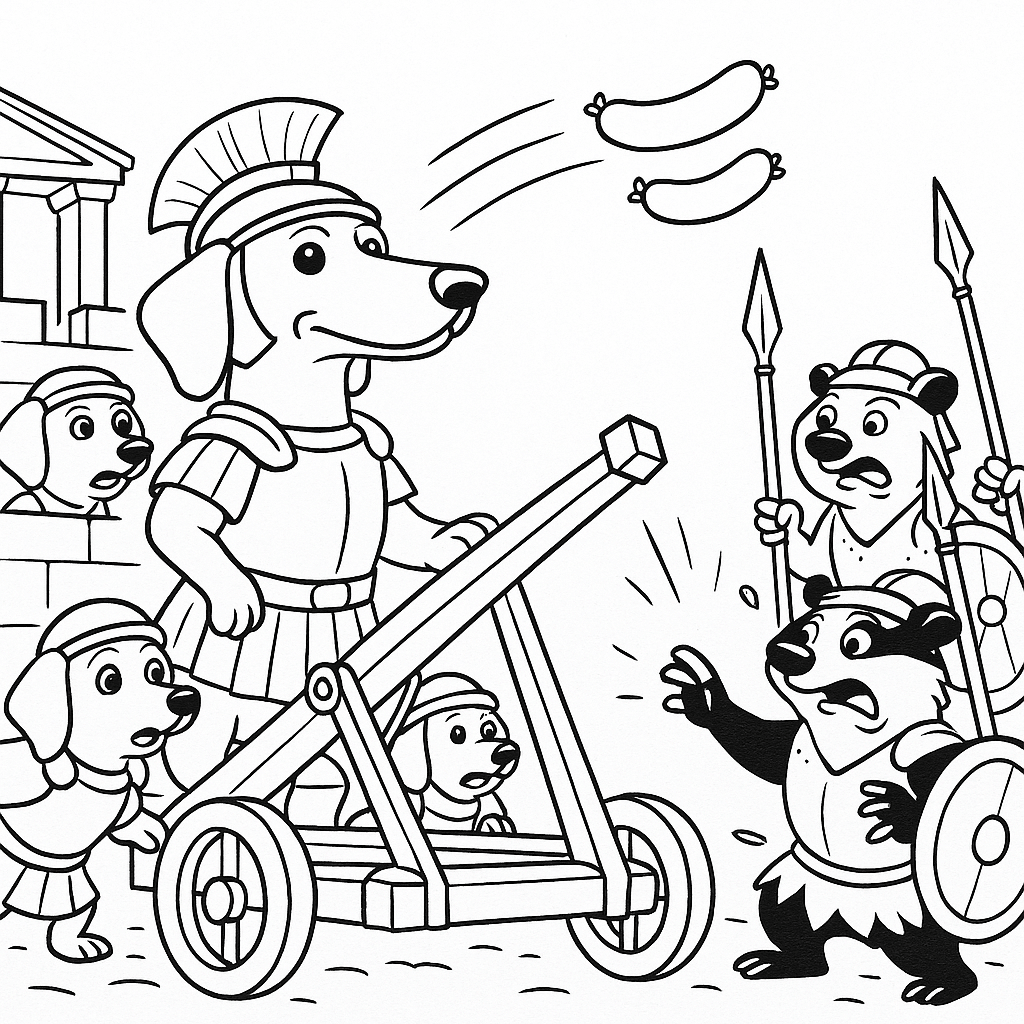 Dachshund lanca salsichas para colorir para colorir