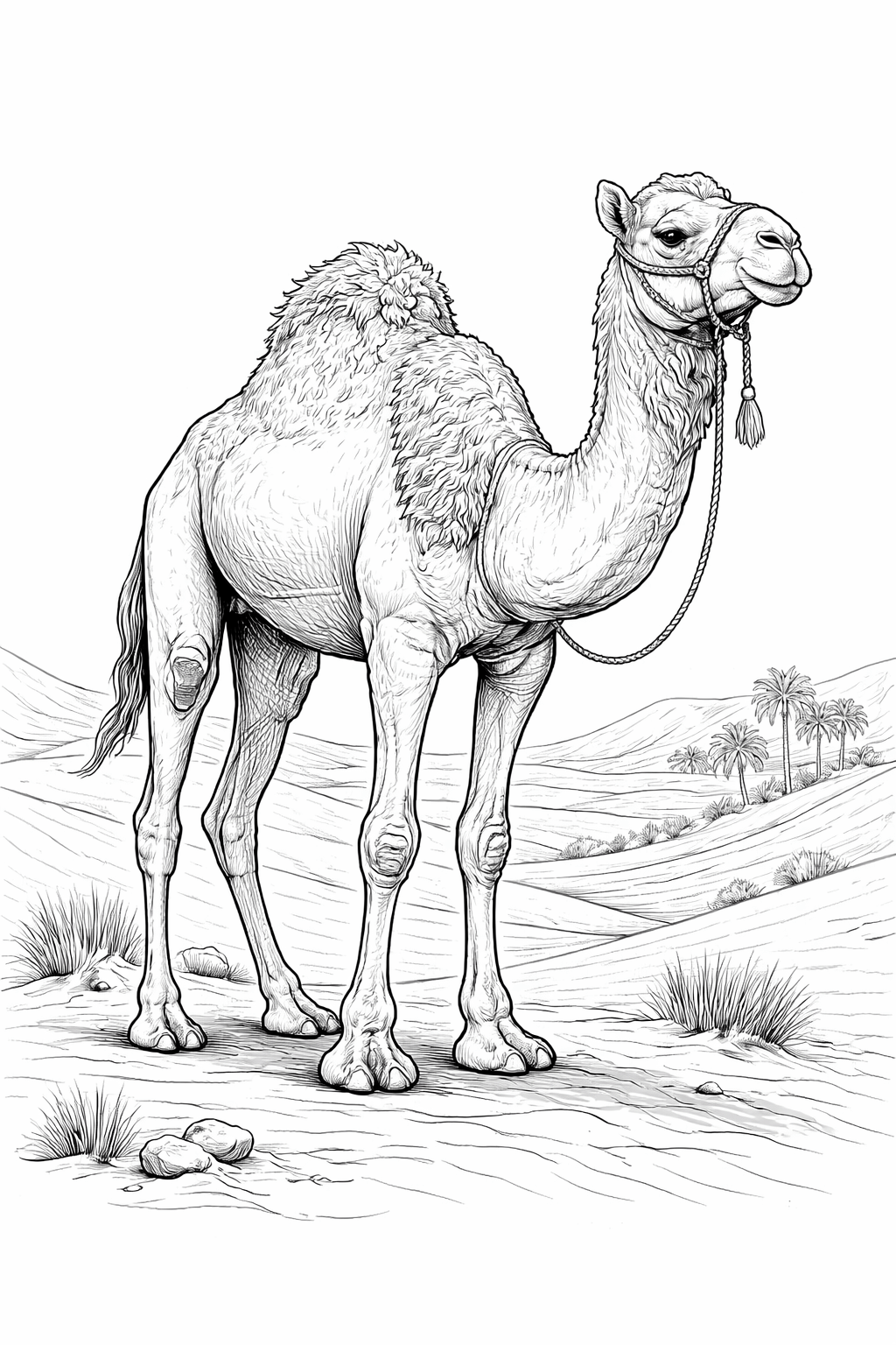 Camelo realista para colorir para colorir