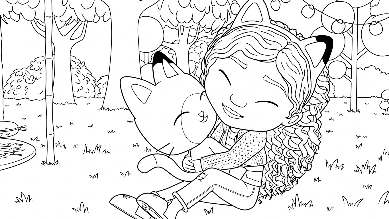 Gabby e pandy gato para colorir para colorir