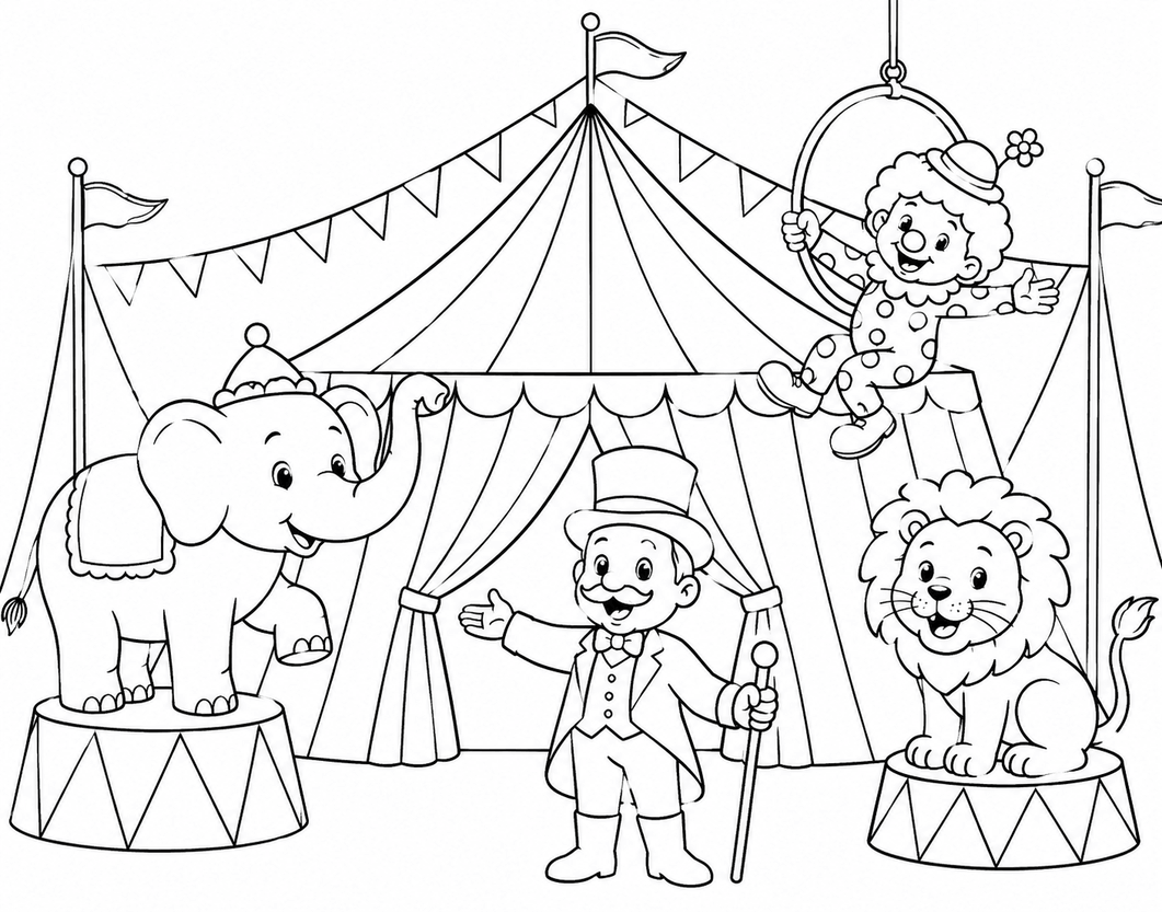 Circo desenho para colorir para colorir