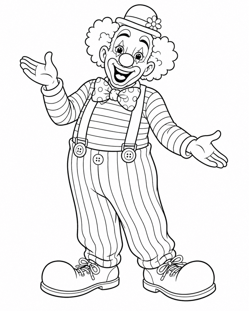 Palhaco classico circo para colorir para colorir