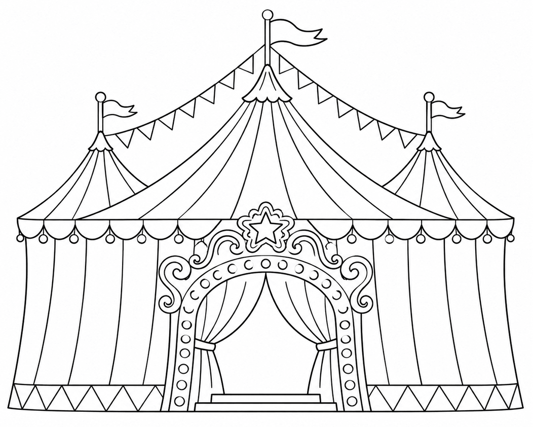 Tenda circo para colorir para colorir