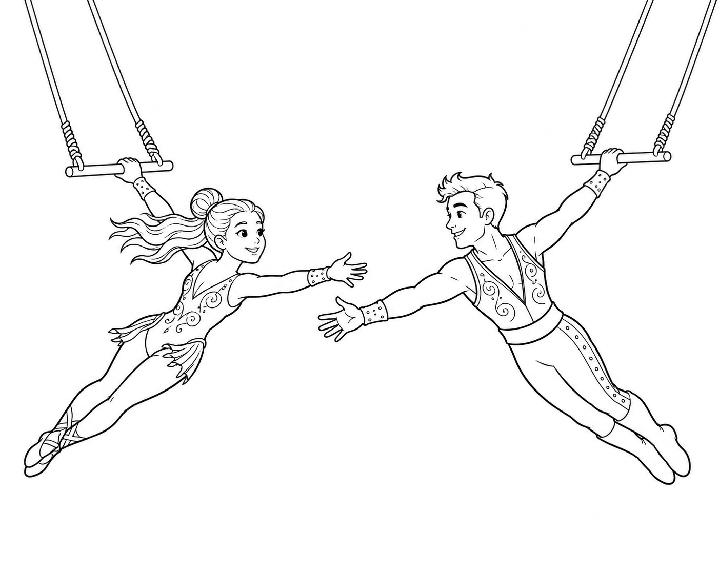Trapezistas circo para colorir para colorir