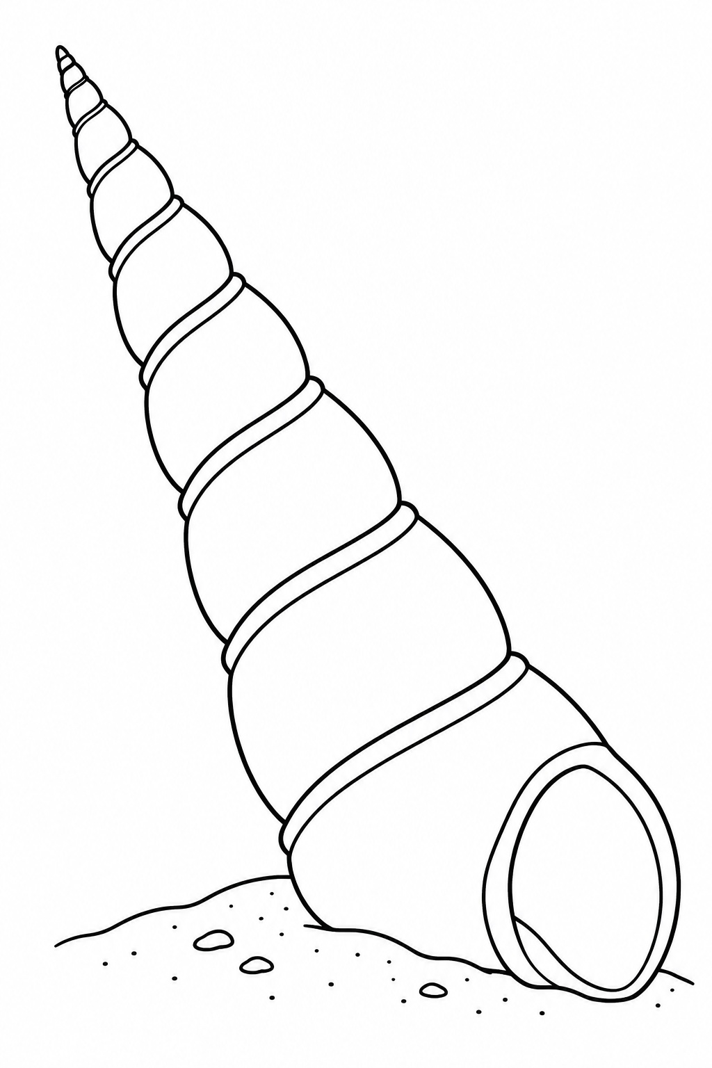 Concha alongada em espiral para colorir para colorir