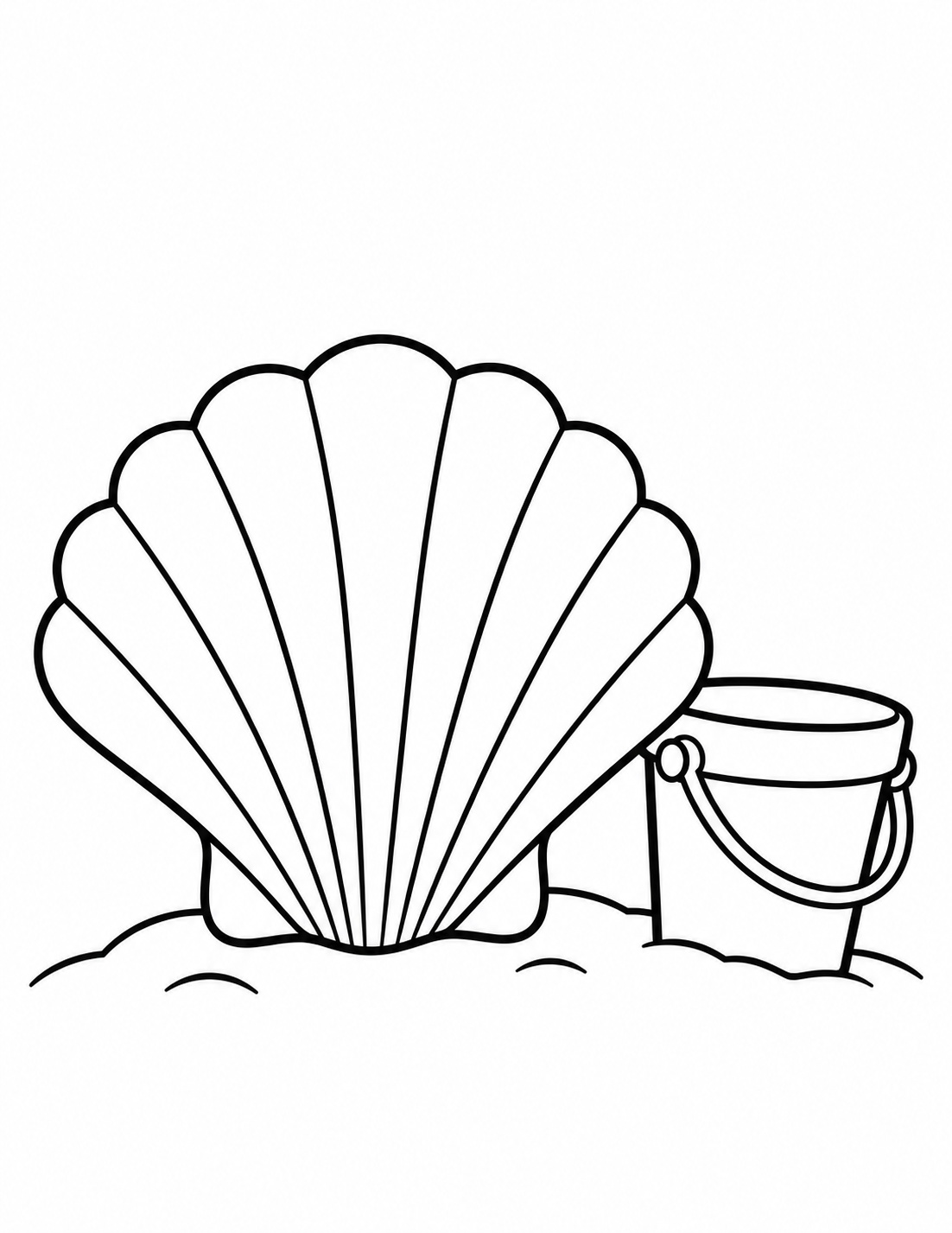 Concha na areia para colorir para colorir