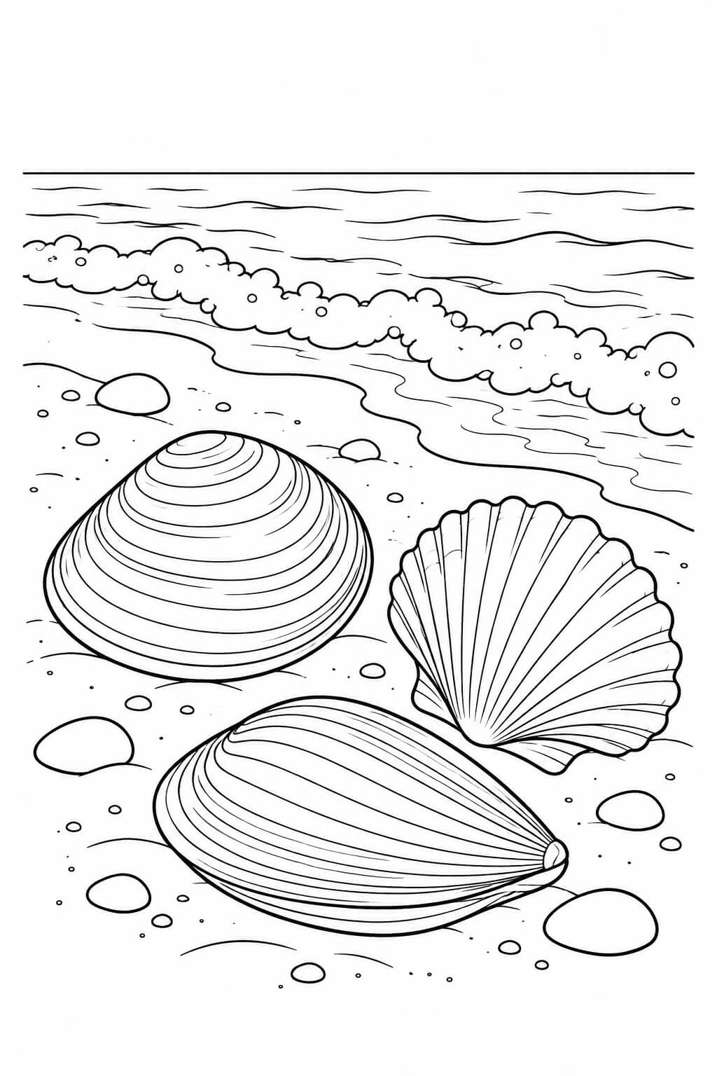 Conchas na praia para colorir para colorir