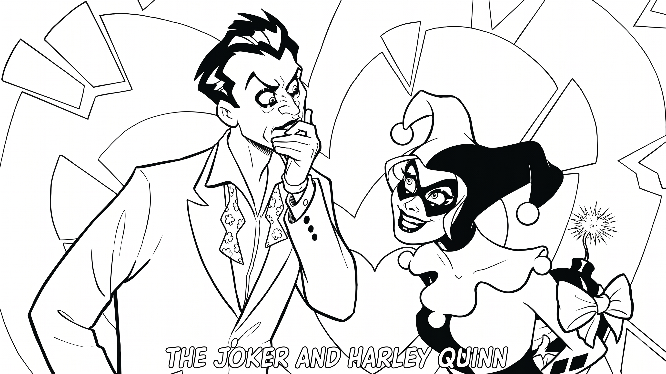 Coringa e arlequina para colorir para colorir