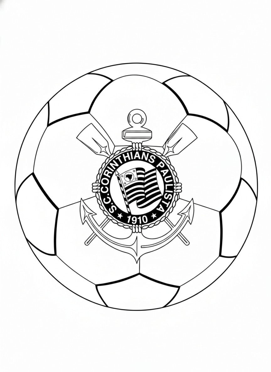 Corinthians bola para colorir para colorir