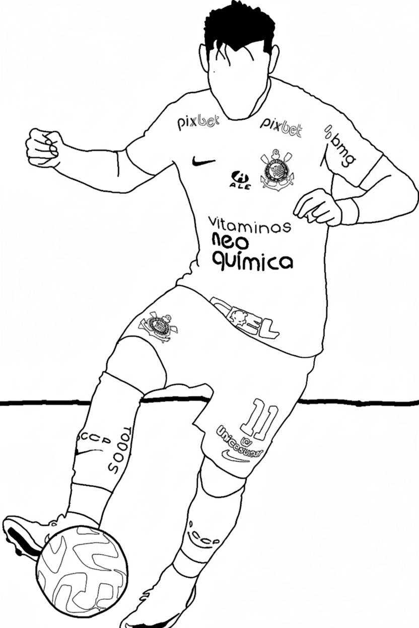 Corinthians jogador para colorir para colorir