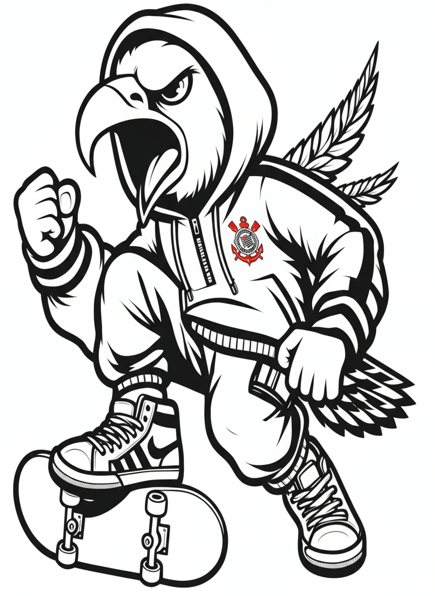 Corinthians mascote para colorir para colorir