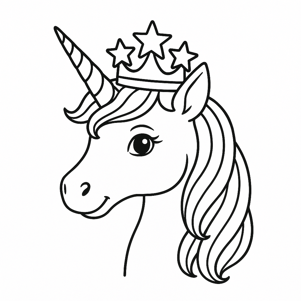 Coroadounicornio para colorir