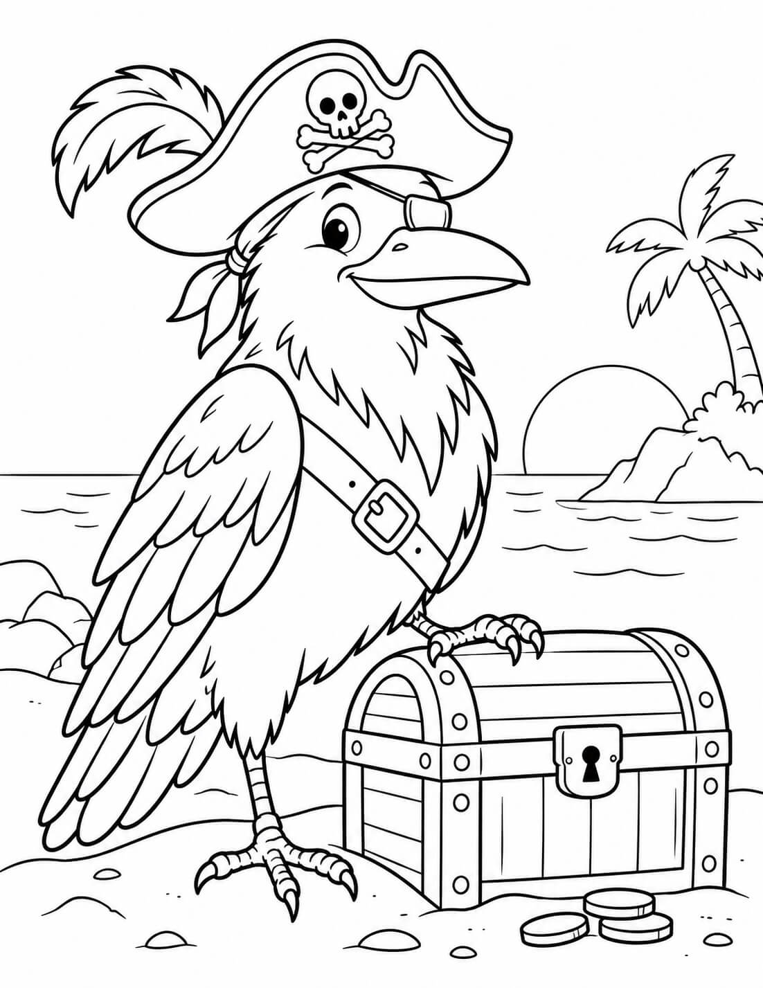 Corvo pirata para colorir para colorir