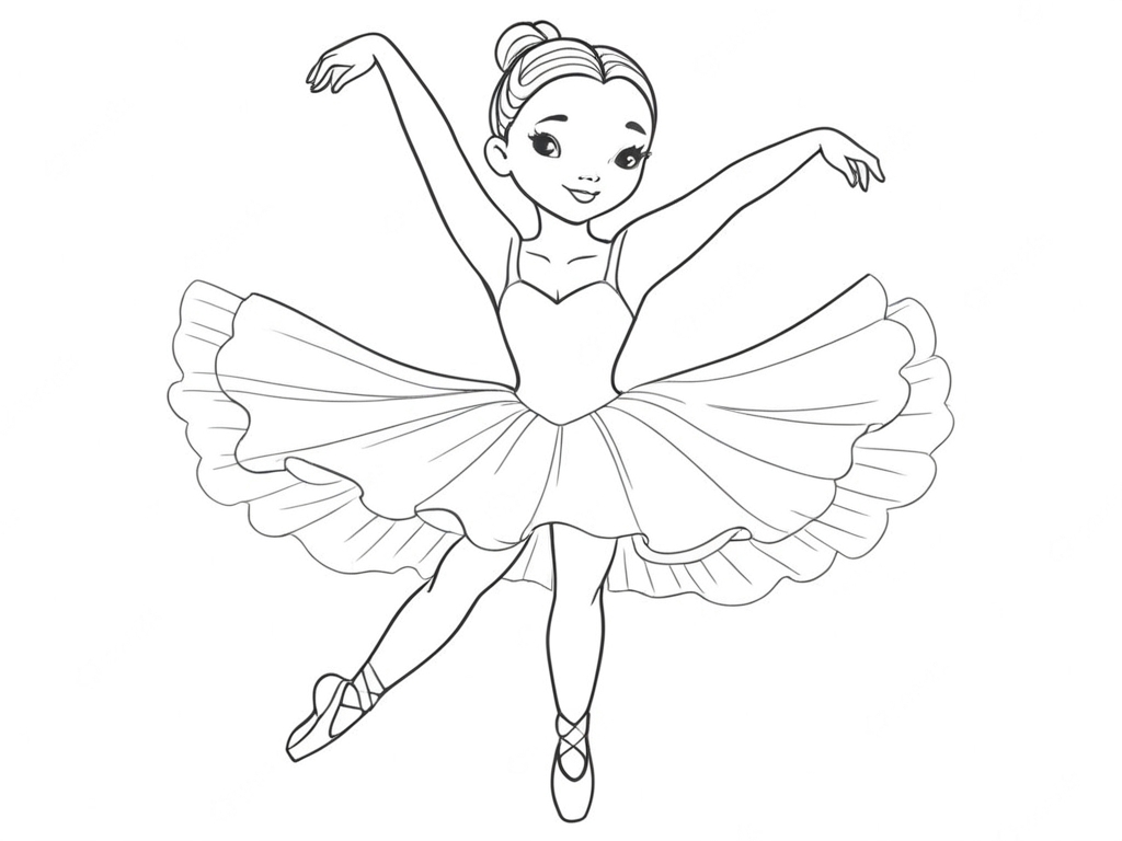 Bailarina infantil para colorir