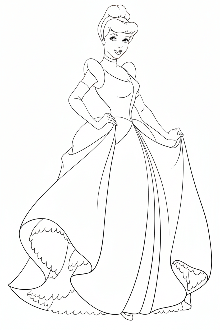 Cinderela para colorir