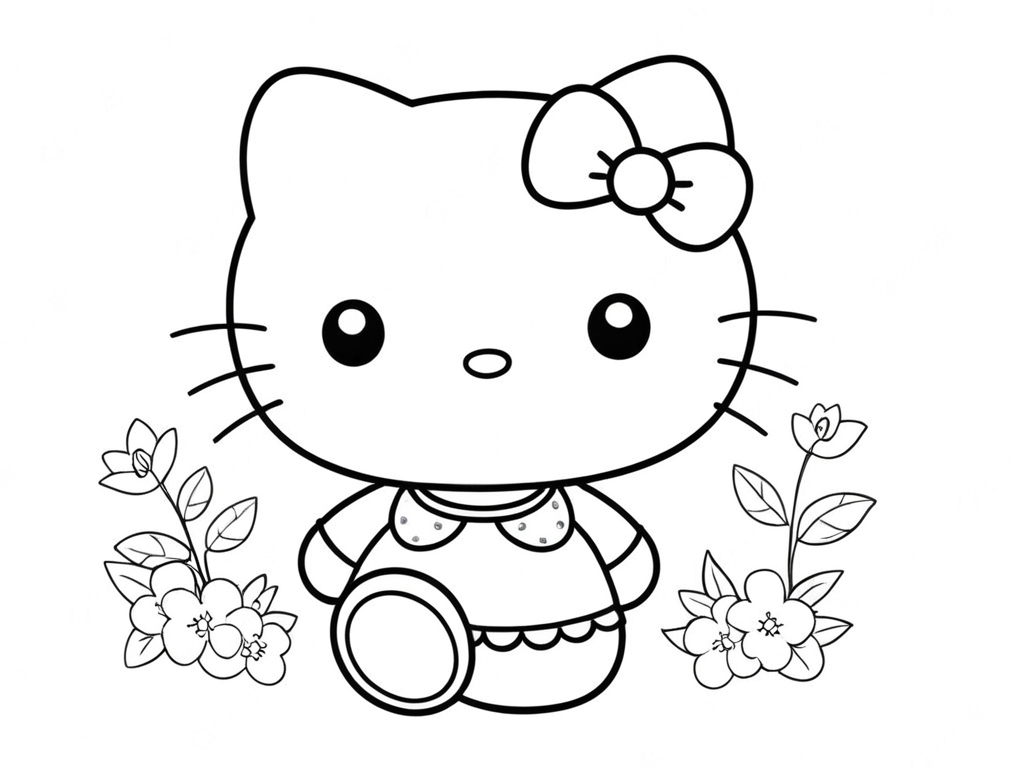 Hello kitty 1 para colorir