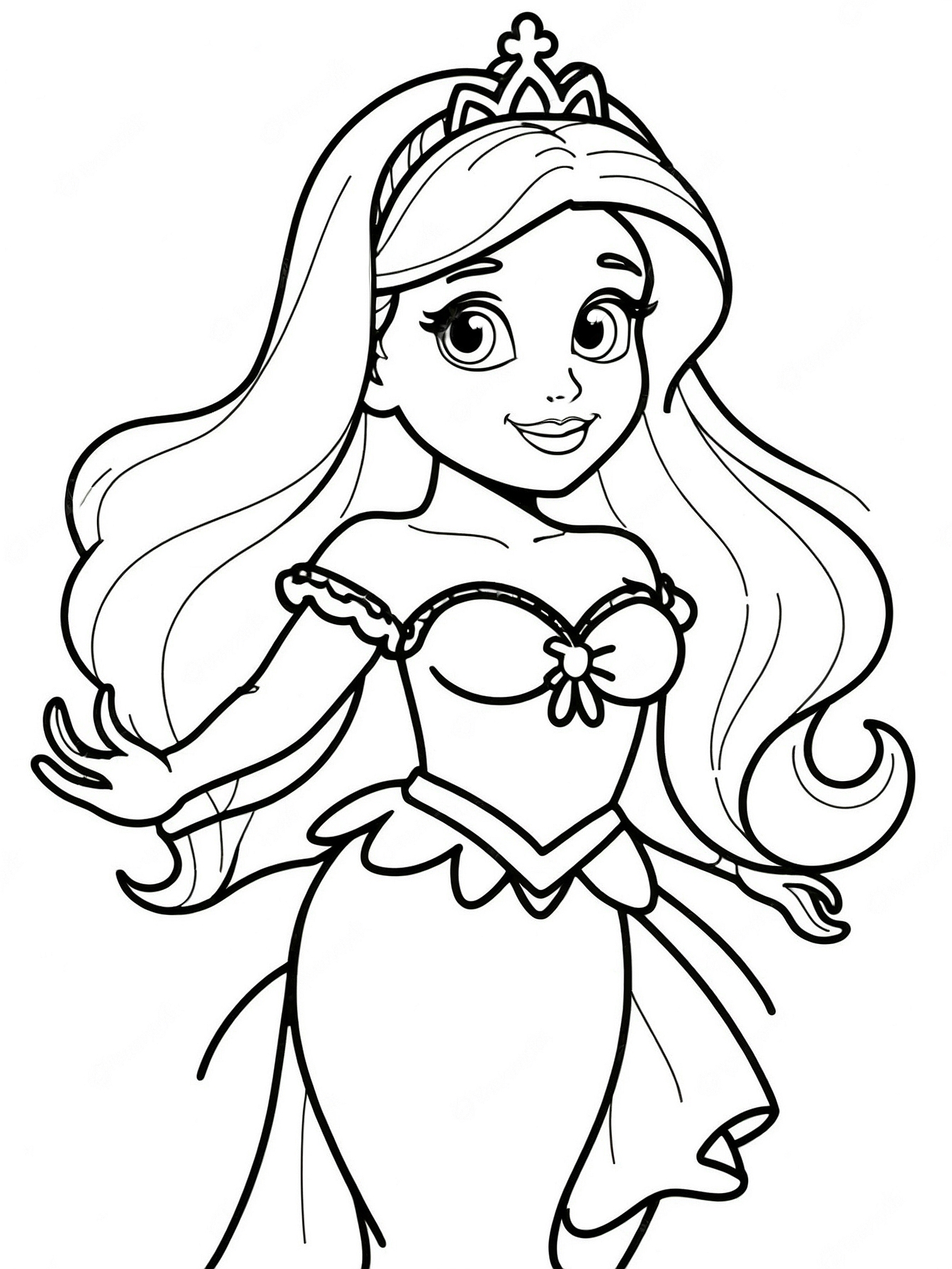 Princesa ariel para colorir
