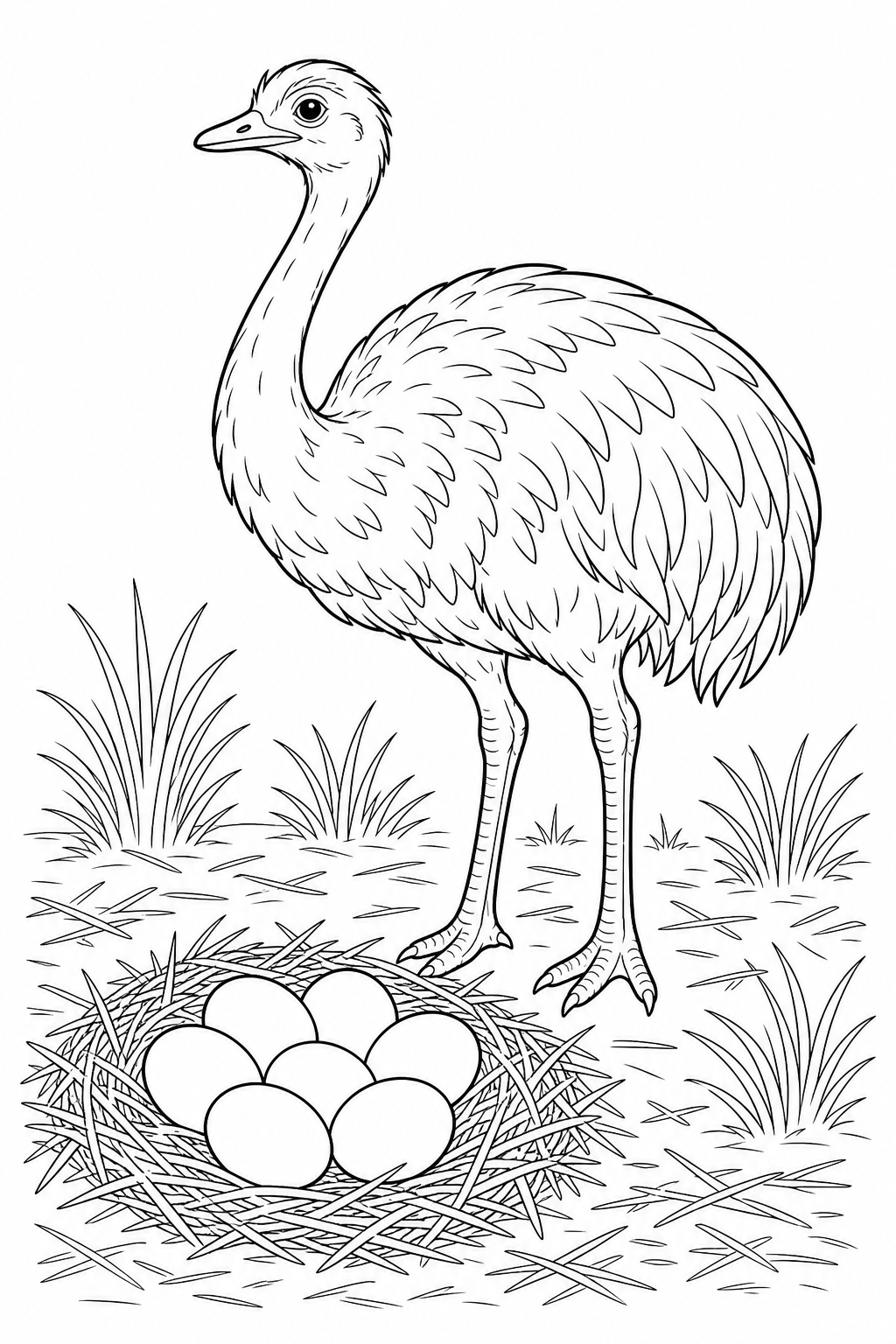 Ema no ninho para colorir para colorir