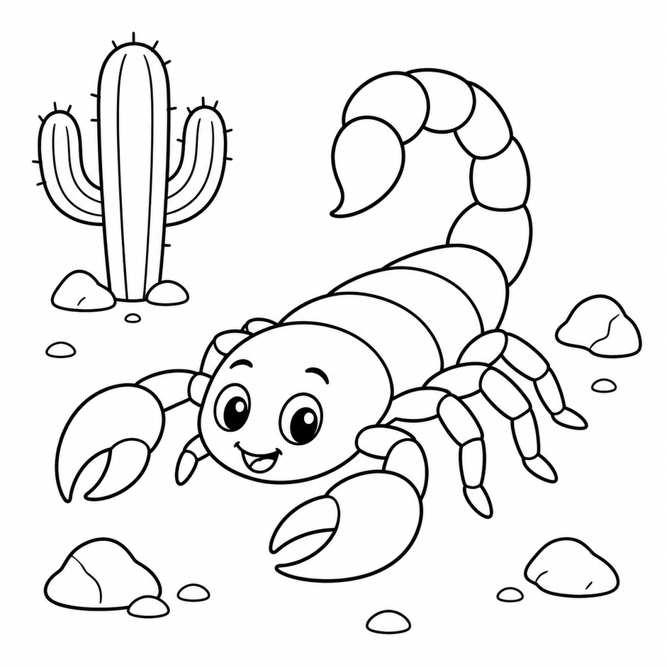 Escorpiao deserto para colorir para colorir