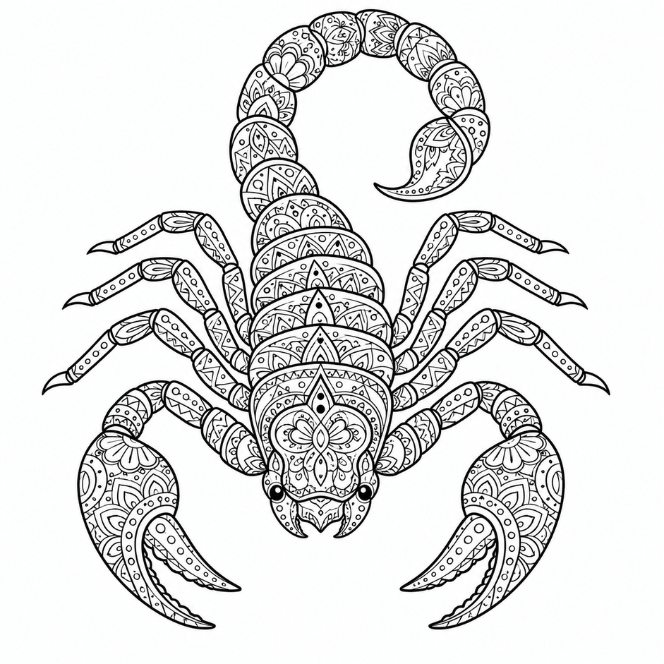Escorpiao mandala para colorir para colorir