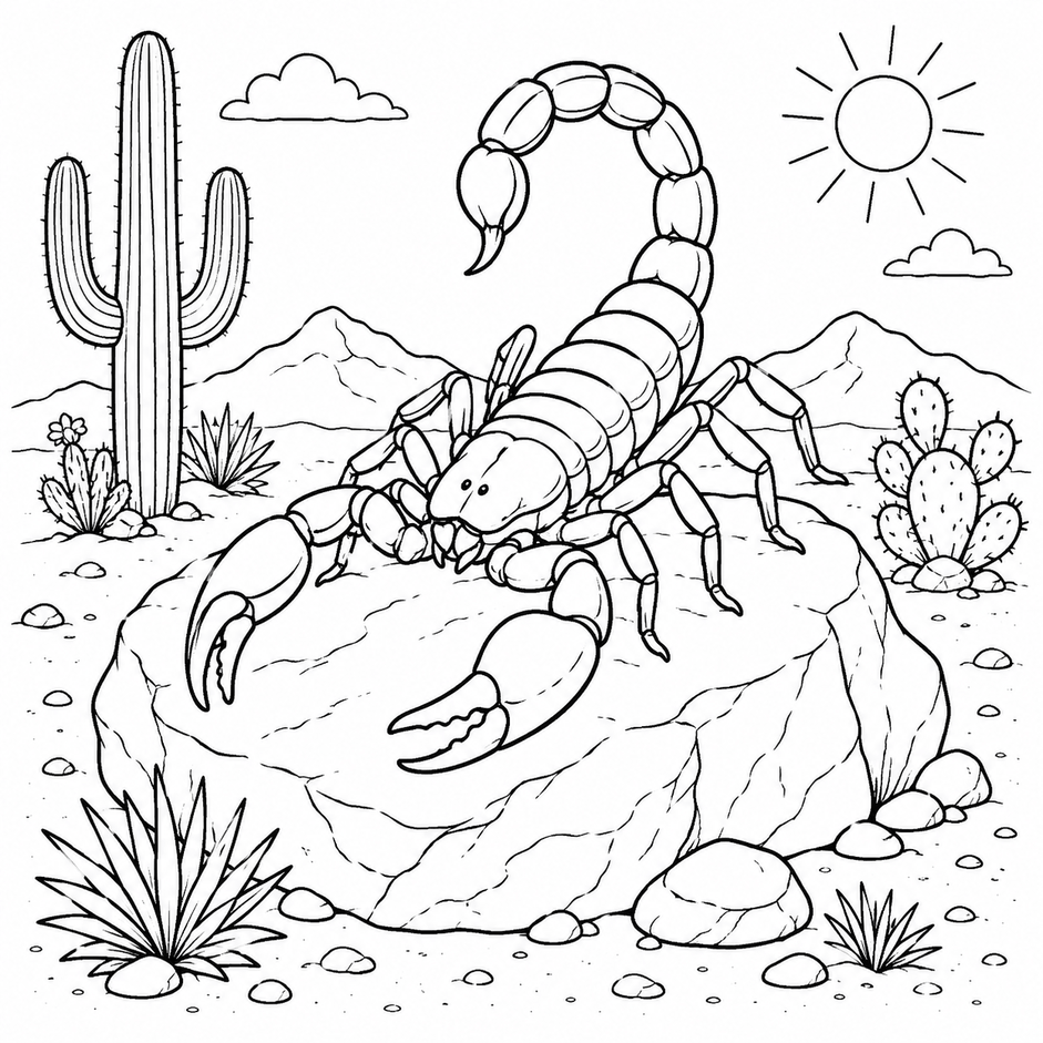 Escorpiao pedra para colorir para colorir