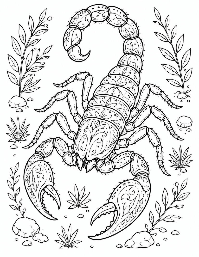 Escorpiao real para colorir para colorir