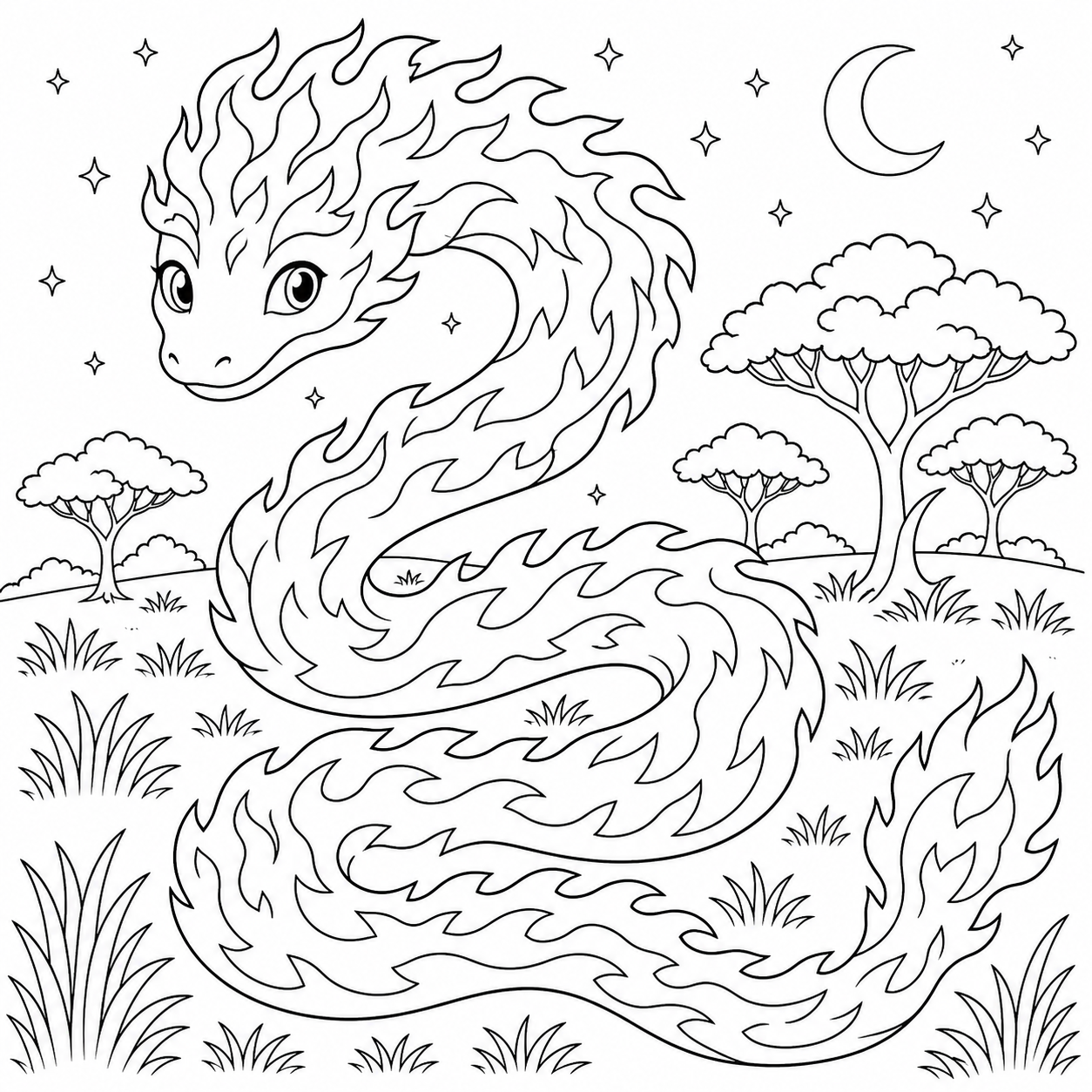 Boitata para colorir para colorir