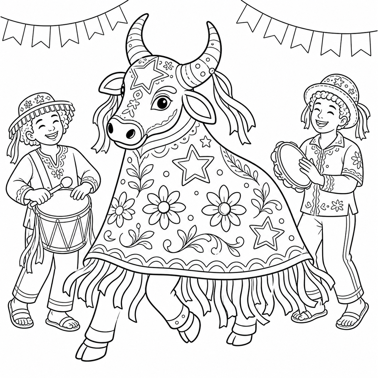 Bumba meu boi para colorir para colorir