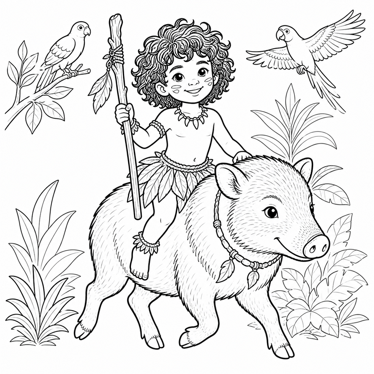 Caipora para colorir para colorir