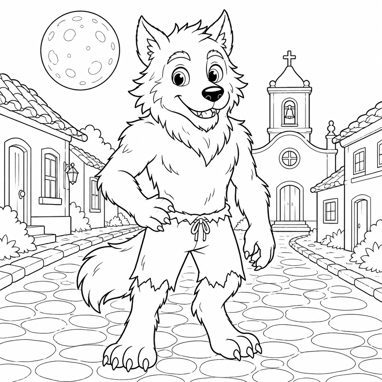 Lobisomem folclore para colorir para colorir