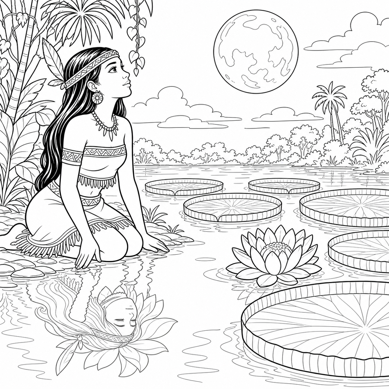Vitoria regia para colorir para colorir